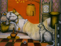 Carmen Aldunate. Chile, 1940. La Pereza, grabado en metal intervenido, 64 x 80 cms. 1993